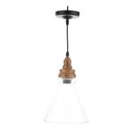 Lámpara Colgante 'Vintage' Triangular Madera/Vidrio 1Bombillox60Wmax - Zlumini