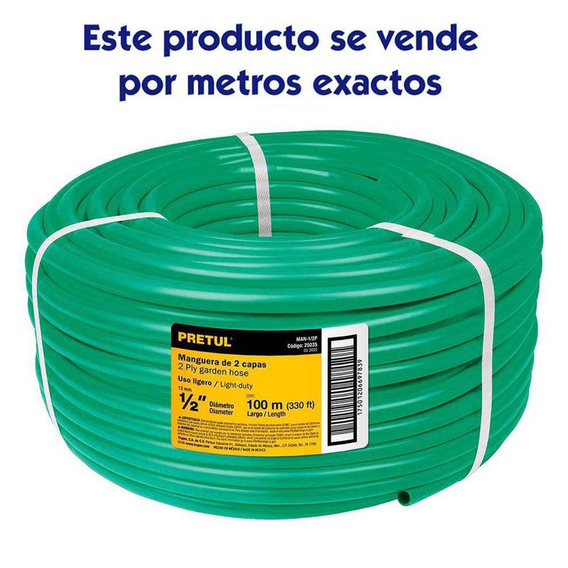 Manguera Por M 1/2 Plg 2 Capas - Pretul
