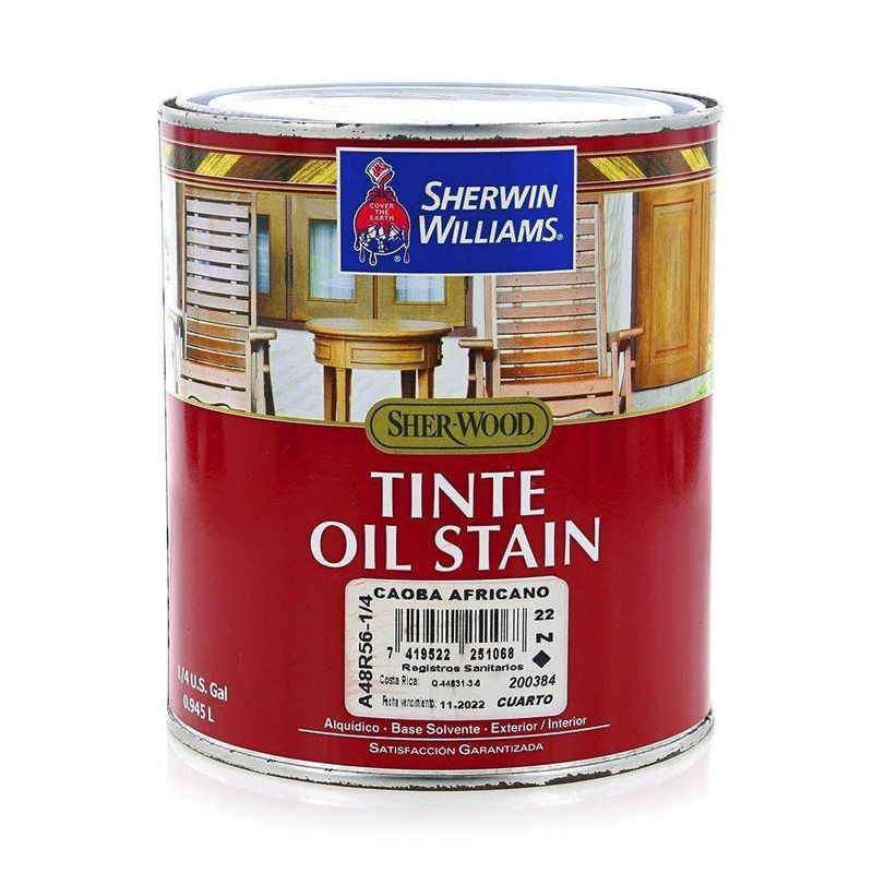 Tinte Oil Stain Caoba Africano 1/4 Gal - Sherwin Williams