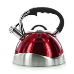 Tetera De Acero Inoxidable Roja Con Cromo 3.2 L - Nordika