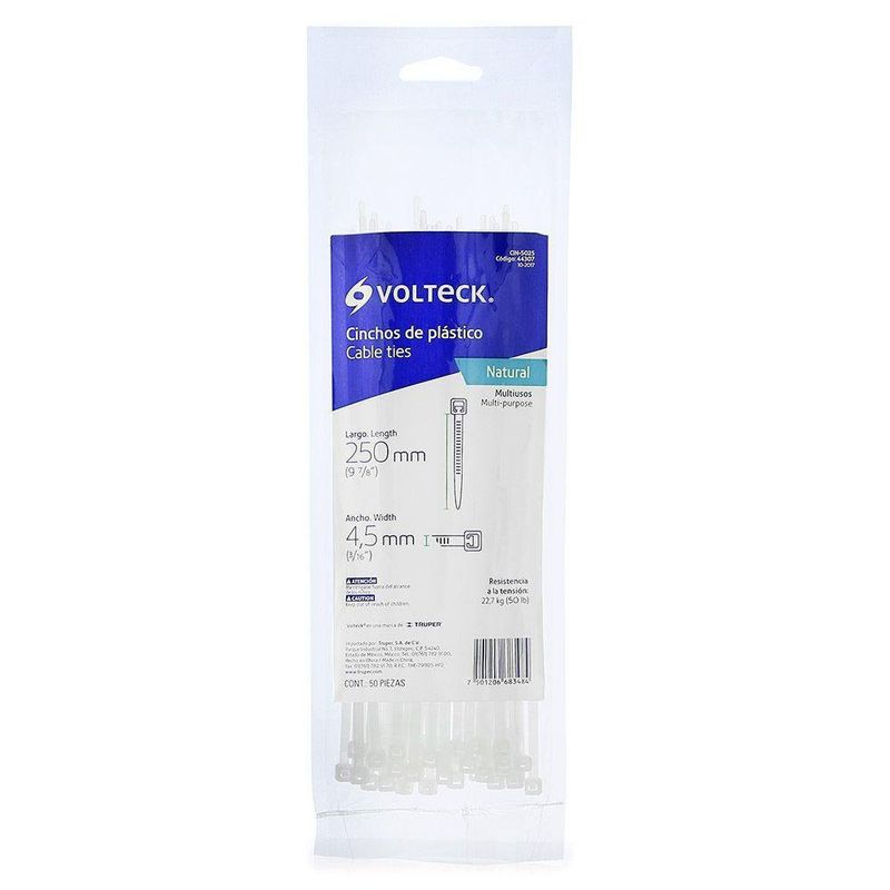 Cincho Estándar De 10 Plg Y 50 Lb Blanco 50 Pzas - Volteck