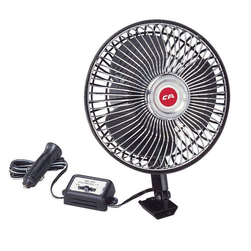 Dash Ventilador 12 voltios 2 velocidad cromado con 6 pala para RV,  Vehículo, camión, Van