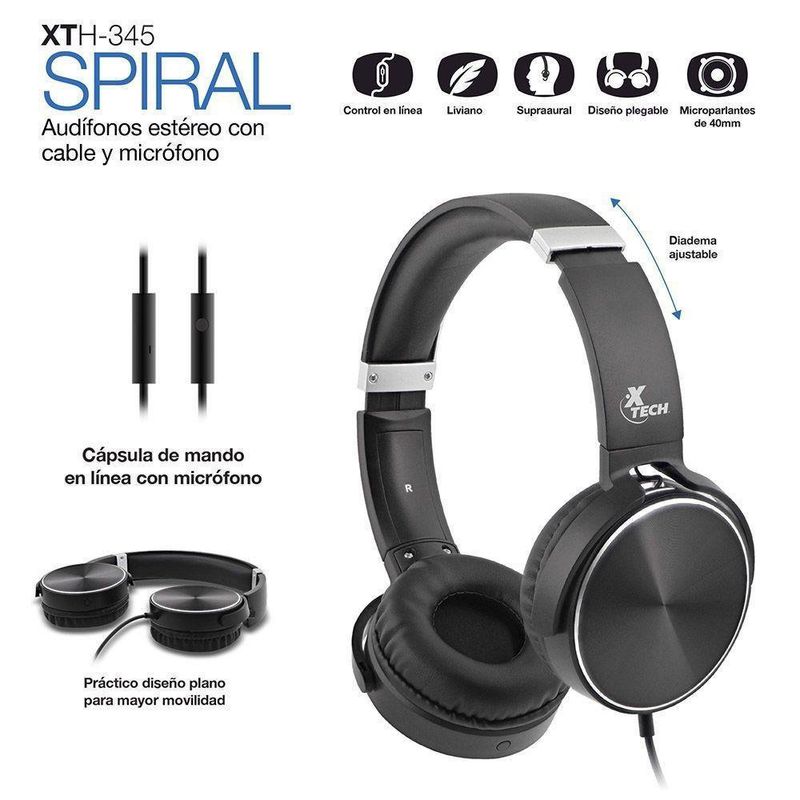 Headset Para Gaming Alámbrico Spiral Xtech