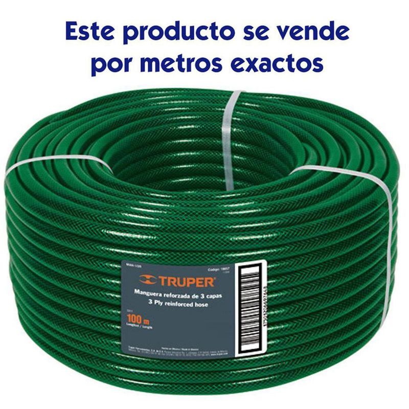 Manguera Por Metro Diámetro 3 Capas 3/4 Plg- Truper