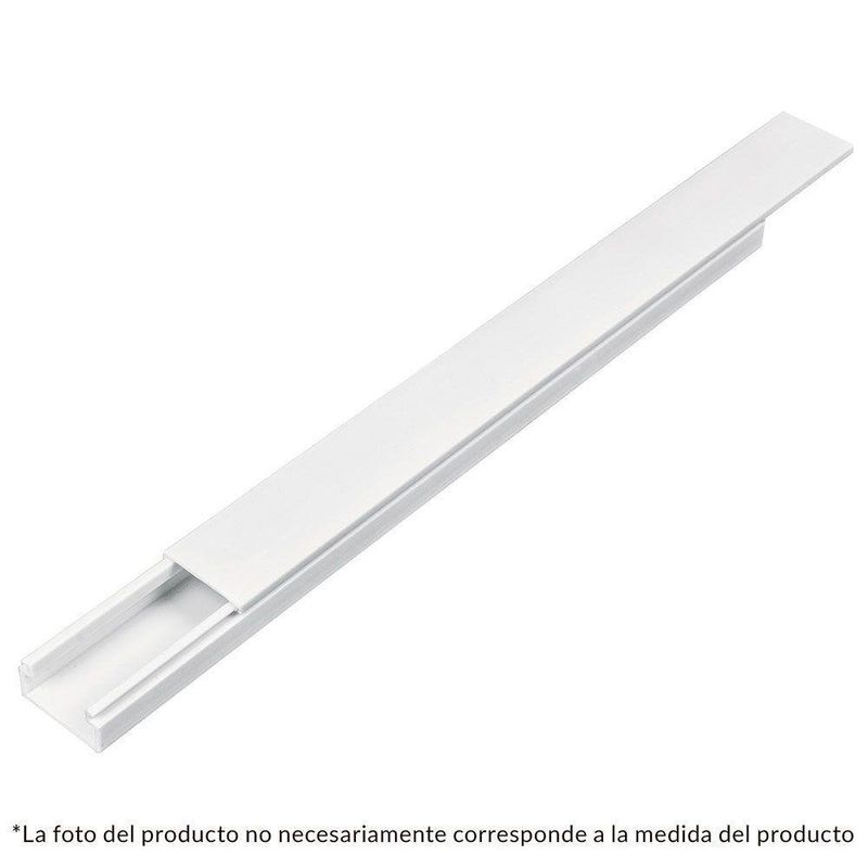 CANALETA DE 200 X 1.3 X 0.7 CM BLANCA CON ADHESIVO