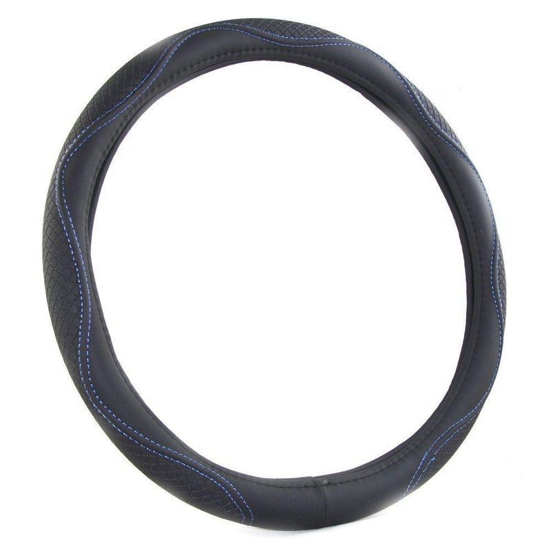 Cubre Volante Para Auto Negro Con Lineas Azules - Fmq