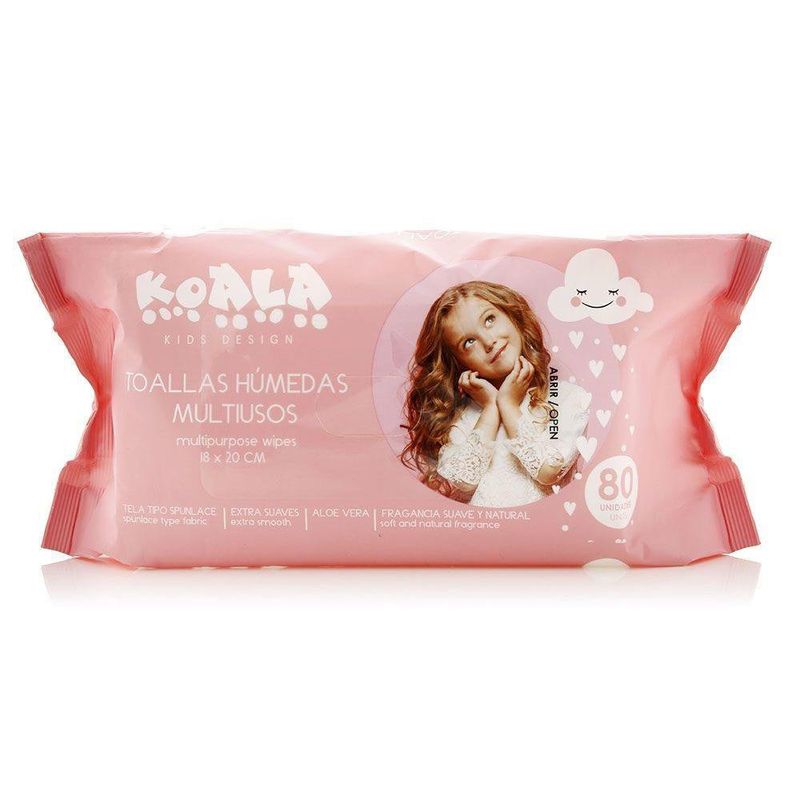 Paquete De Pañitos Húmedos Chicas Con Aroma 80 Unidades - Koala