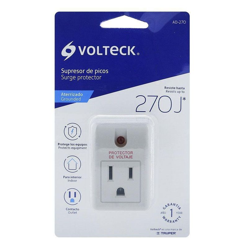 Supresor Adaptable Con 1 Entrada De 270 J - Volteck