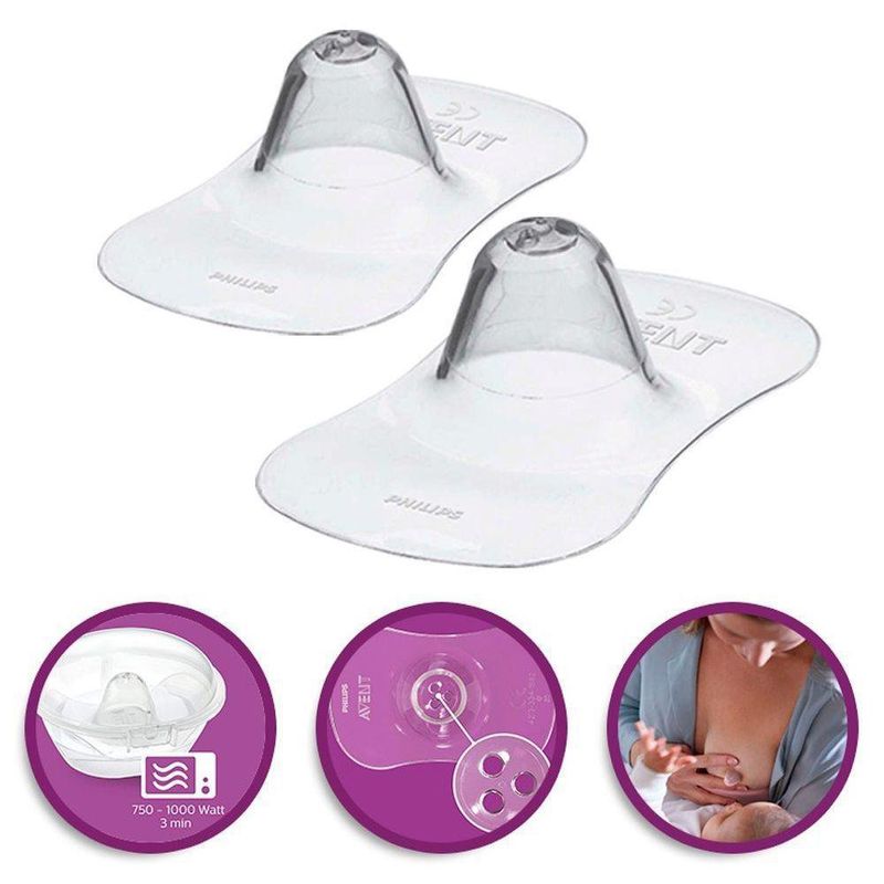 Set Lactancia Avent Pezoneras Conchas Extractor Y Vasos