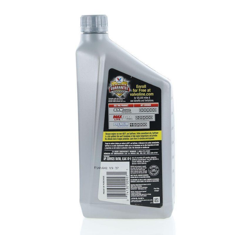 Aceite Para Motor Sae 5W20 1 Qt Valvoline - Schlage