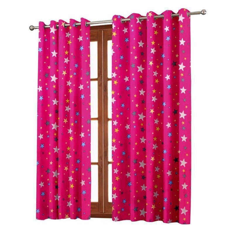 Set 2 Cortinas Neón Estrellas 97x213 Cm - Koala
