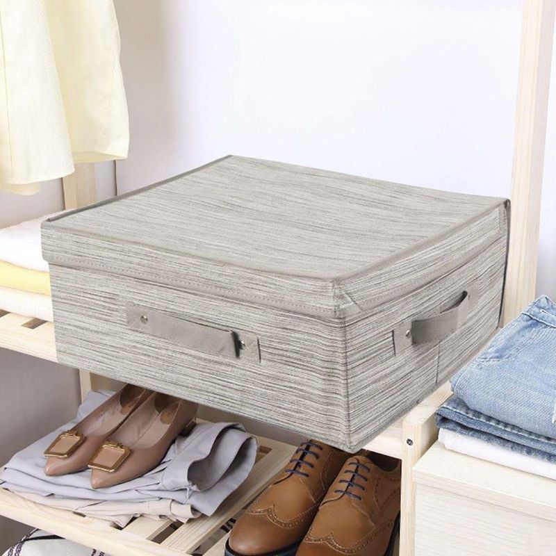Caja Con Tapa 38X29X17 Cm Beige