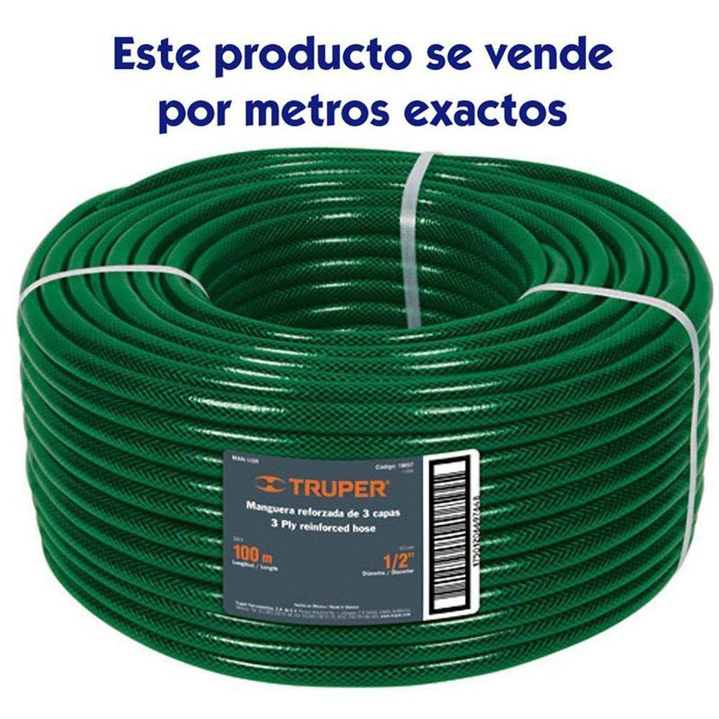 Manguera Por Metro Diámetro 3 Capas 1/2 Plg - Truper
