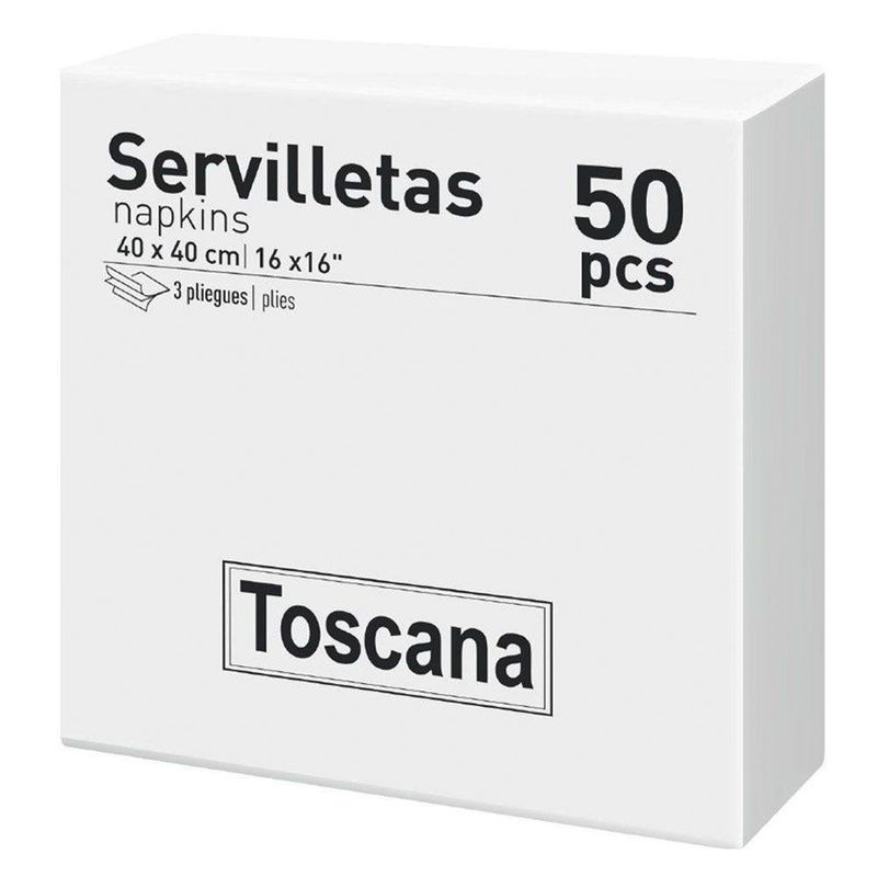 Set 50 Servilletas White - Toscana