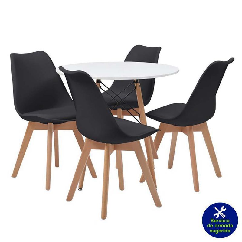 Comedor-Mesa-Red-Blanca-Mas-4-Sillas-Negras---Z