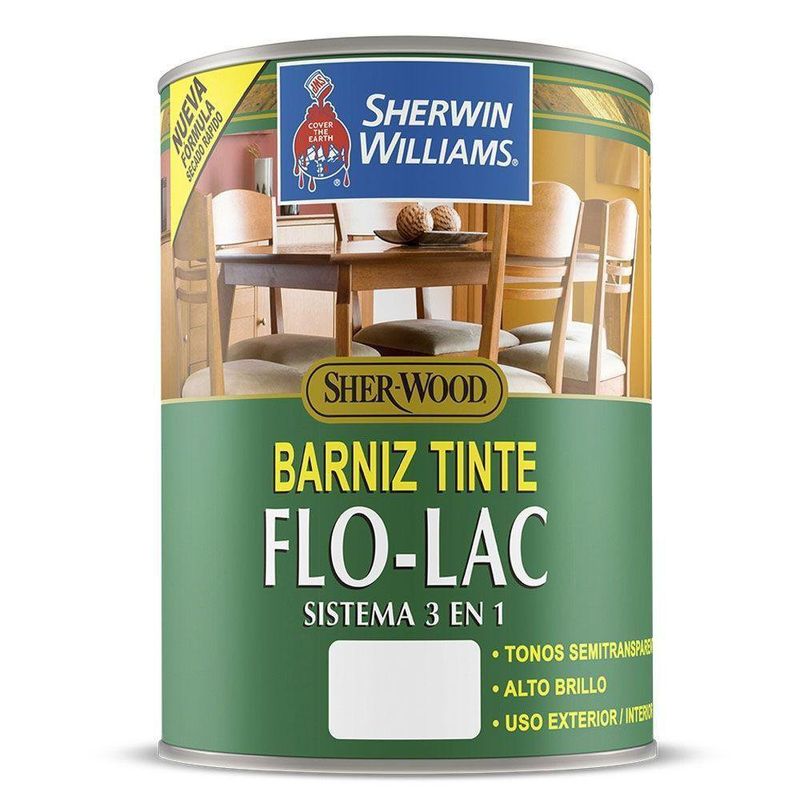 Barniz Tinte Flo-Lac Brillante Caoba 1/4 Gal - Sherwin Williams
