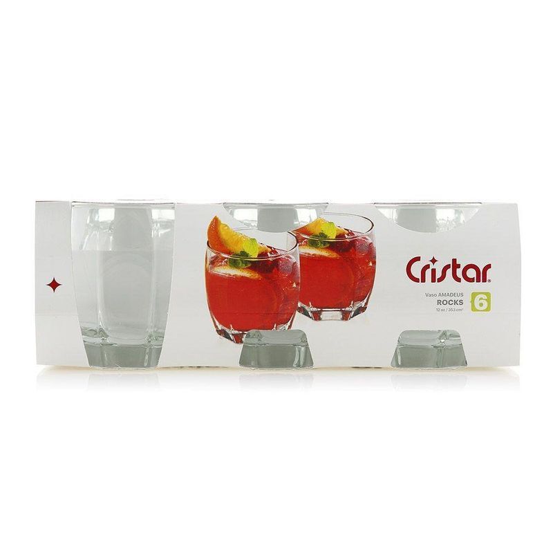 Set 6 Vasos Amadeus Rocks 12 Oz - Cristar