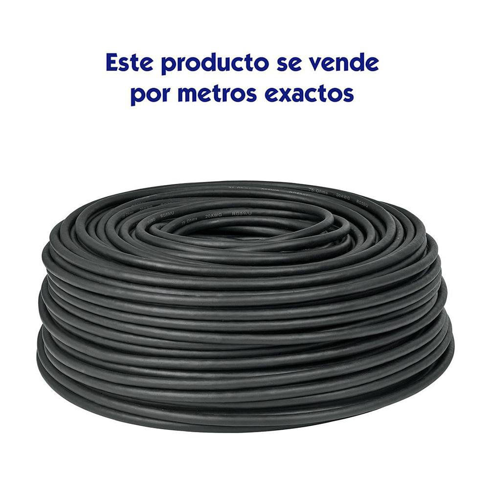 Cable Coaxial RG-6 Negro Ekoline (Rollo 100 mts) 