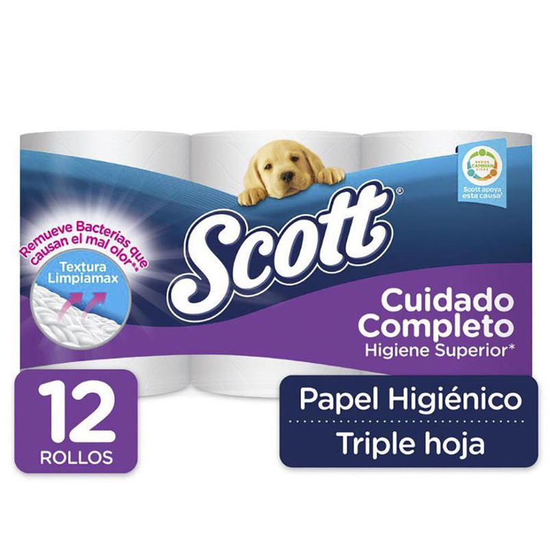 Papel Higiénico 12 Rollos Triple Hoja Cuidado Completo - Scott