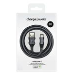 Cable Micro Usb De 6 Pies Color Negro - Chargeworx