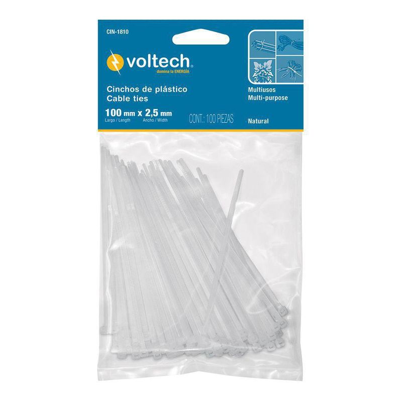 Cincho Estándar De 8 Plg Y 18 Lb Blanco 100 Pzas - Volteck