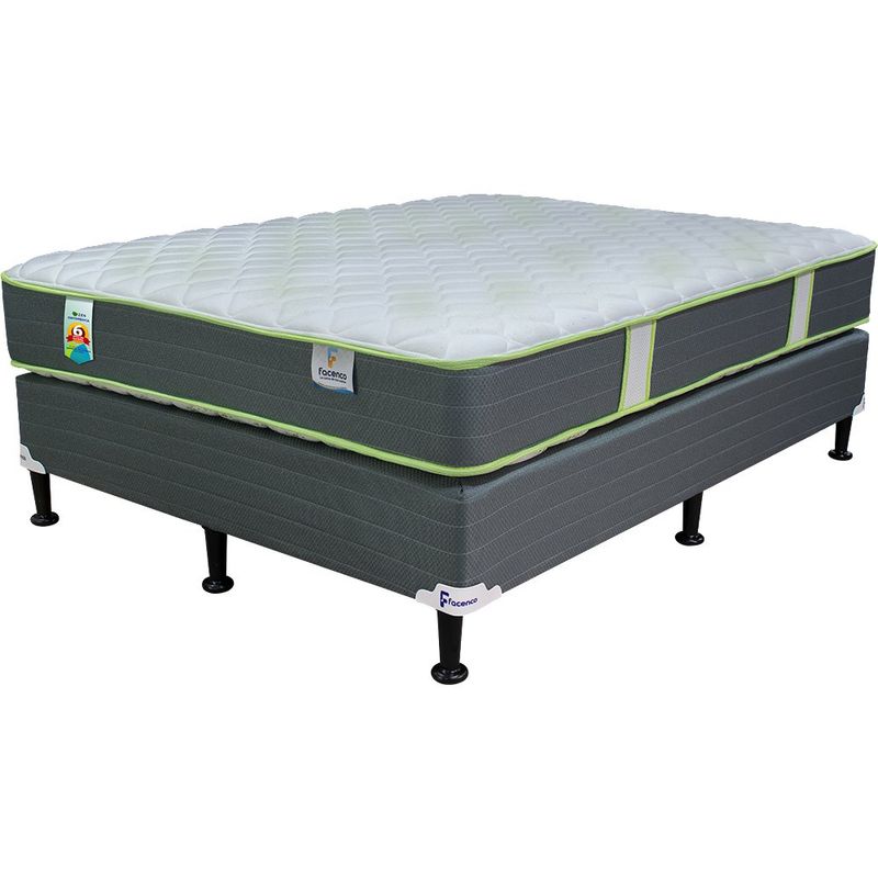 Set De Cama Colchón + Base Zen Ortopédica - Facenco Varios Tamaños