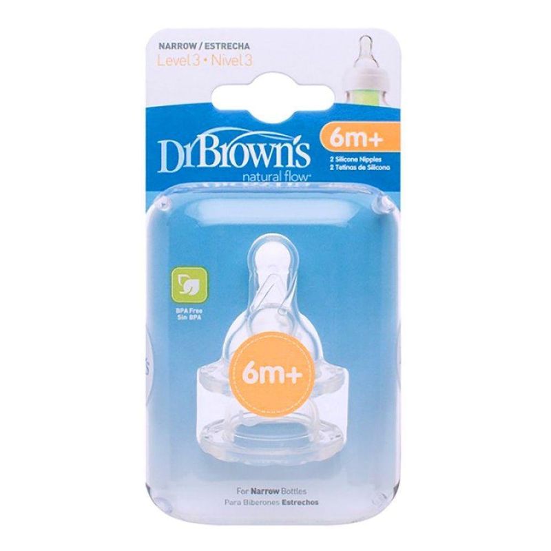 DR BROWN´S TETINA SILICONA BOCA ANCHA NATURAL 6M