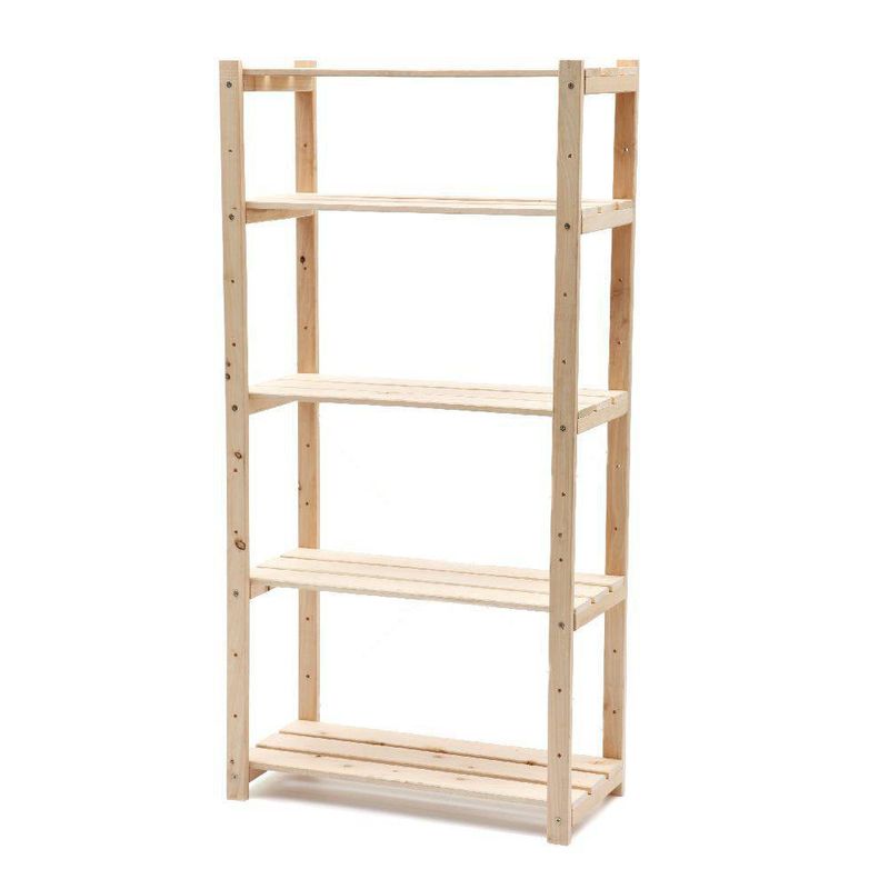 Estantería De Madera Natural 5 Niveles - Modular