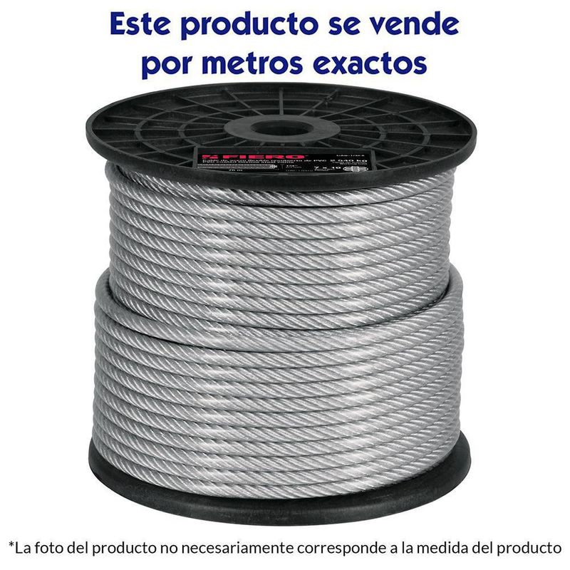 Cable De Acero Con Vinil 3/16 Plg - Fiero