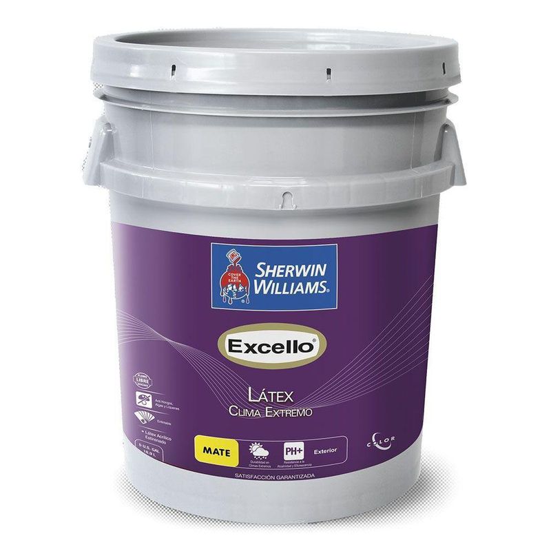 Excello Látex Clima Extremo Mate Blanco 5 Gal - Sherwin Williams