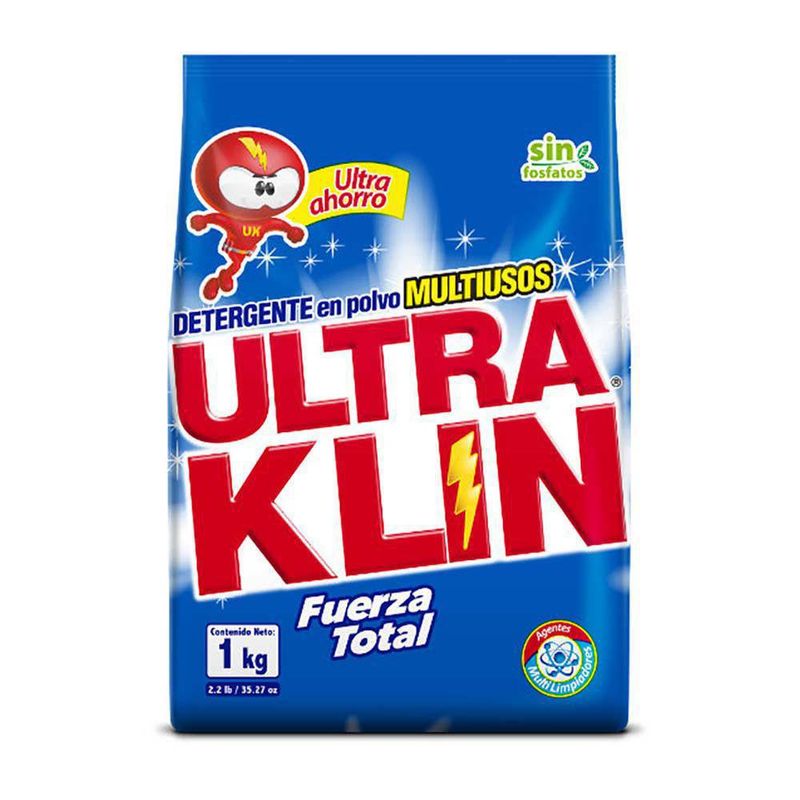 Detergente En Polvo 1 Kg - Ultra Klin Varias Líneas