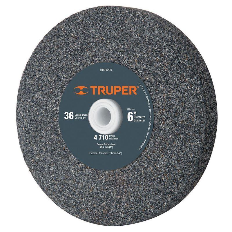 Piedra Para Esmeril De 6 Plg Grano 36 - Truper