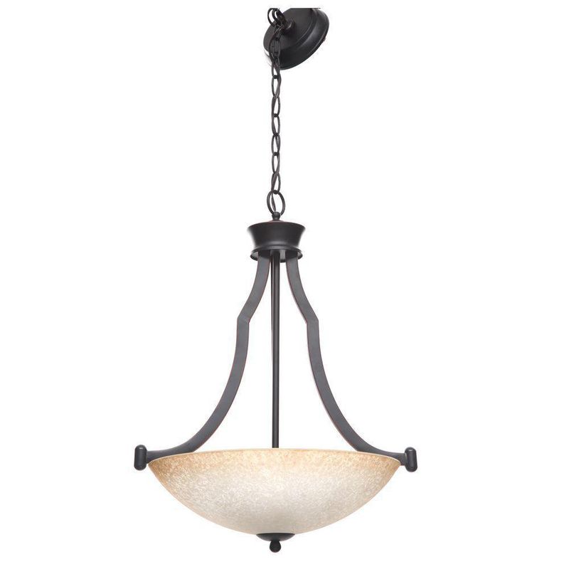 Lámpara Colgante 'Colonial' Chocolate/Amarilla 3Bombillosx60Wmax - Zlumini