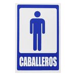 Rótulo Caballeros 6X9 Plg - Foto Metal