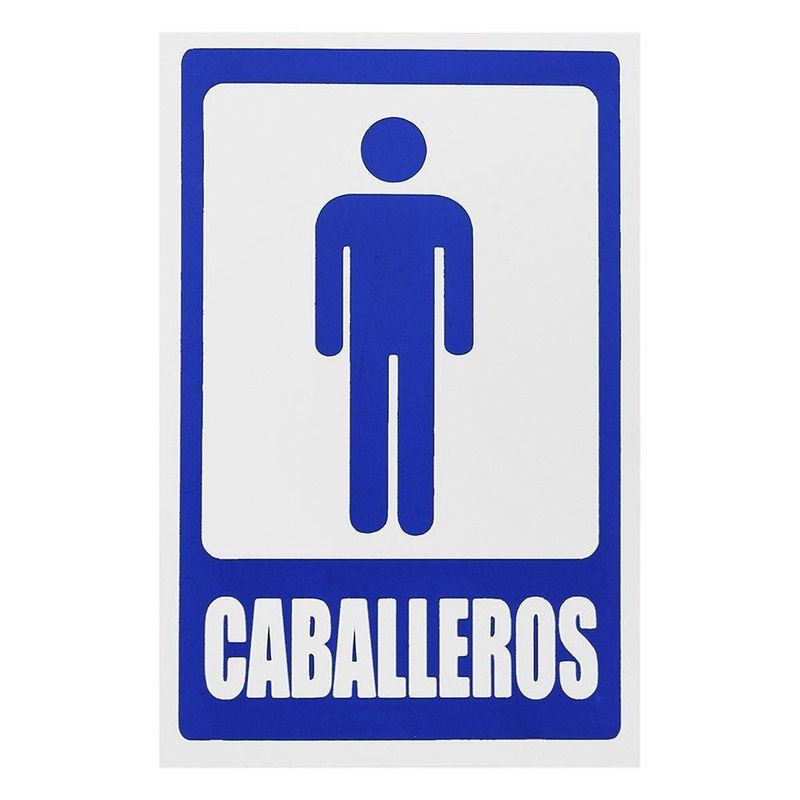 Rótulo Caballeros 6X9 Plg - Foto Metal