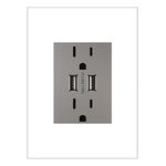 Tomacorriente Doble Con 2 Puertos Usb Gris 15A - Legrand