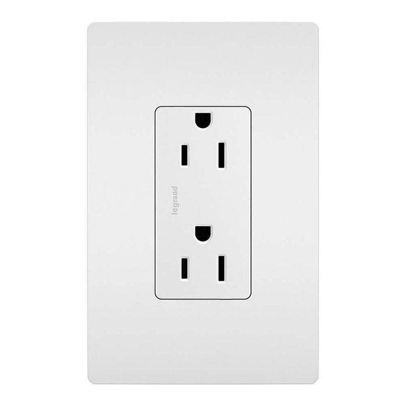 Legrand - Enchufe Pass & Seymour de 15 amperios para reemplazo de enchufe  eléctrico resistente, enchufe de ángulo comercial blanco con 250 voltios