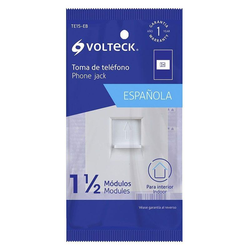 Tomacorriente Sencillo Blanco - Volteck