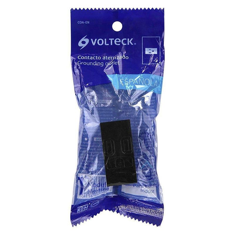 Tomacorriente Sencillo Negro - Volteck