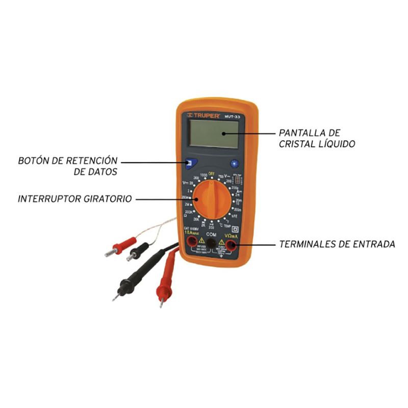 Polimetro Multimetro Digital Voltimetro Profesional Tester Voltimeter  Medidor