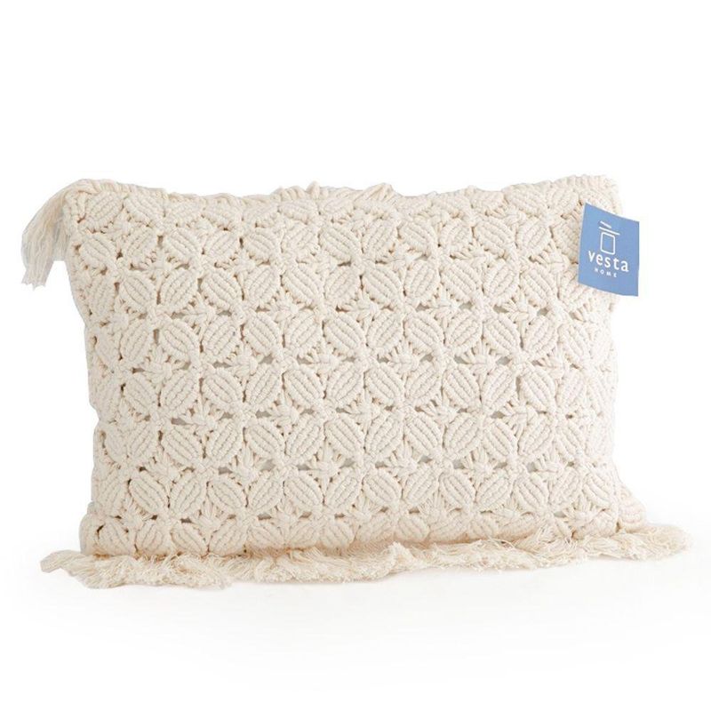 Cojin De Macrame Flores