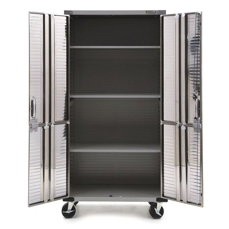 Gabinete Con Rodos Acero Inoxidable 183 X 91 X 45 Cm - Seville Classics