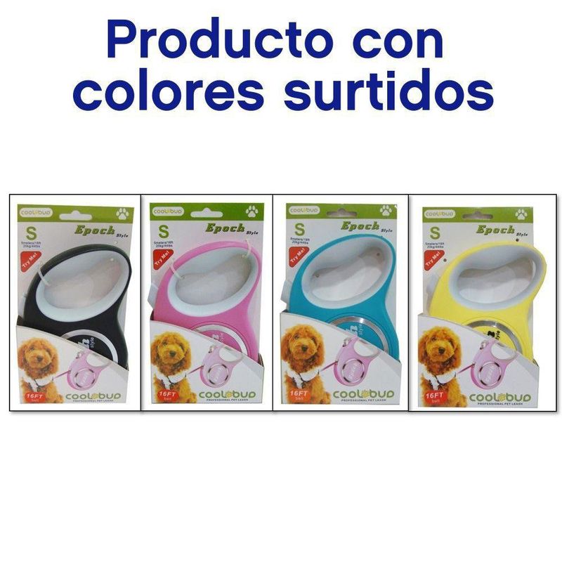 Correa Retractable De Colores Nylon 3M Para Perro