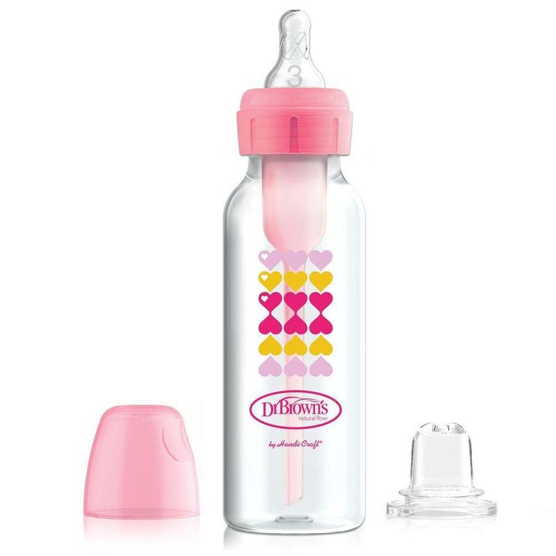 Biberón Anticólicos De Transición Rosa 8 Oz - Dr. Browns