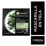 Mascarilla En Tela Para Rostro Detox Black - Garnier