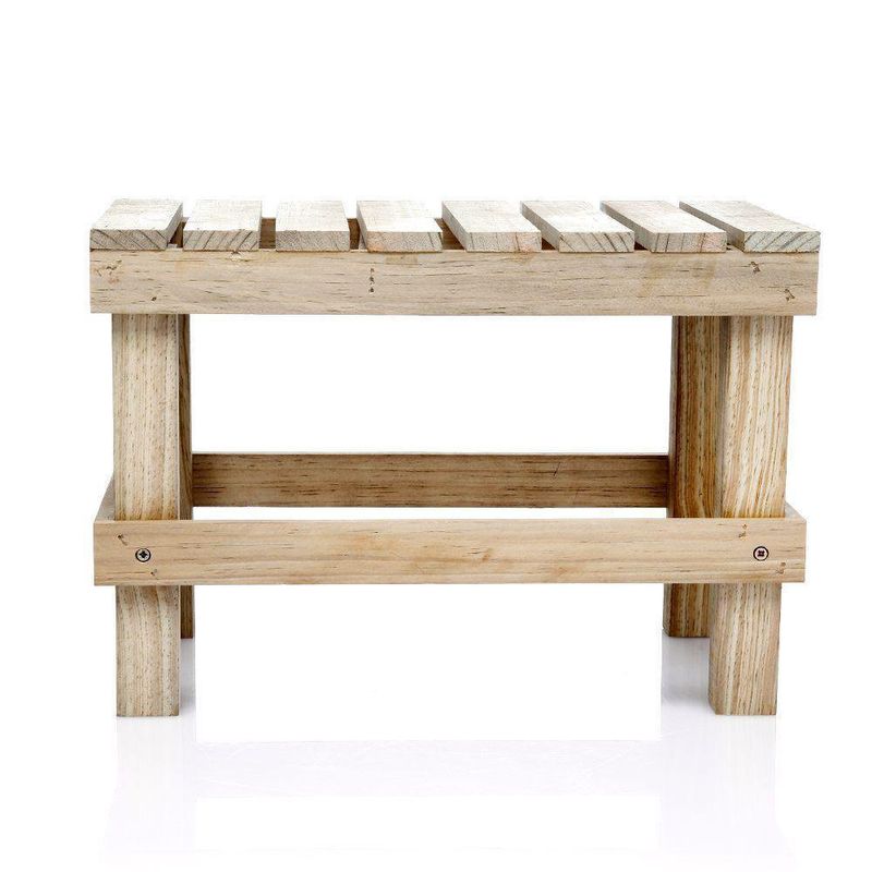 Banco De Madera Natural Para Maceta De 66 X19 Cm - Fixer