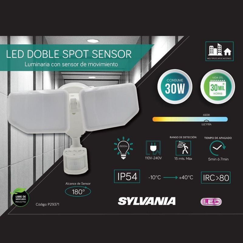 Reflector Led Con Sensor De Movimiento De 30 W - Sylvania