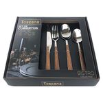 Set Cubiertos De Acero Inoxidable 16 Pz - Toscana