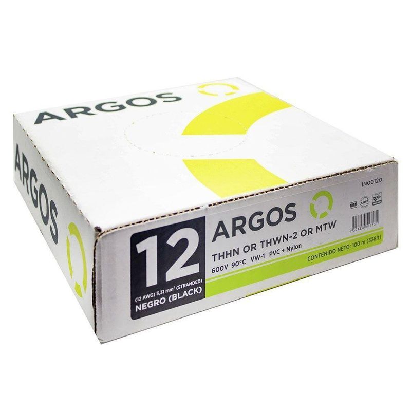 Cable Thhn De 12 Awg Negro - Argos