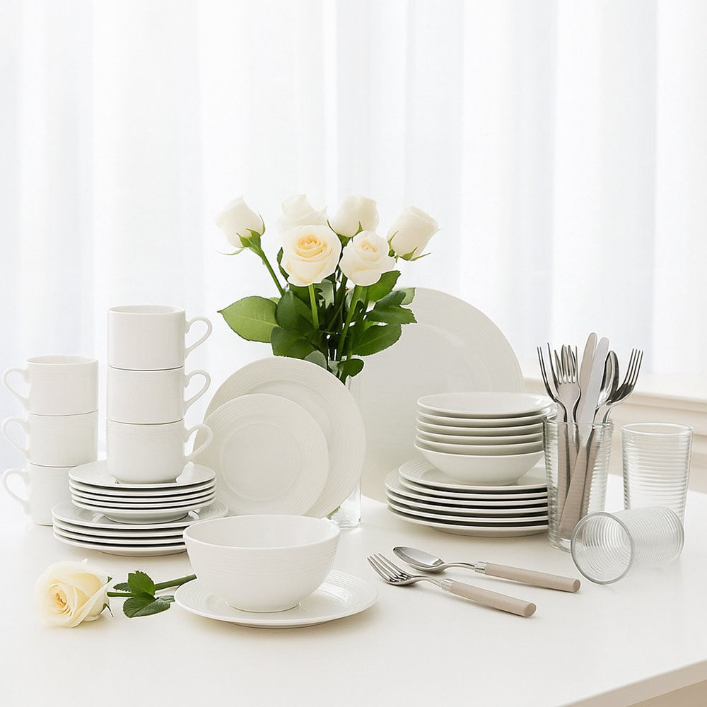 Platos Para Huevos Rellenos Vajilla Blanca Y Gris Completa